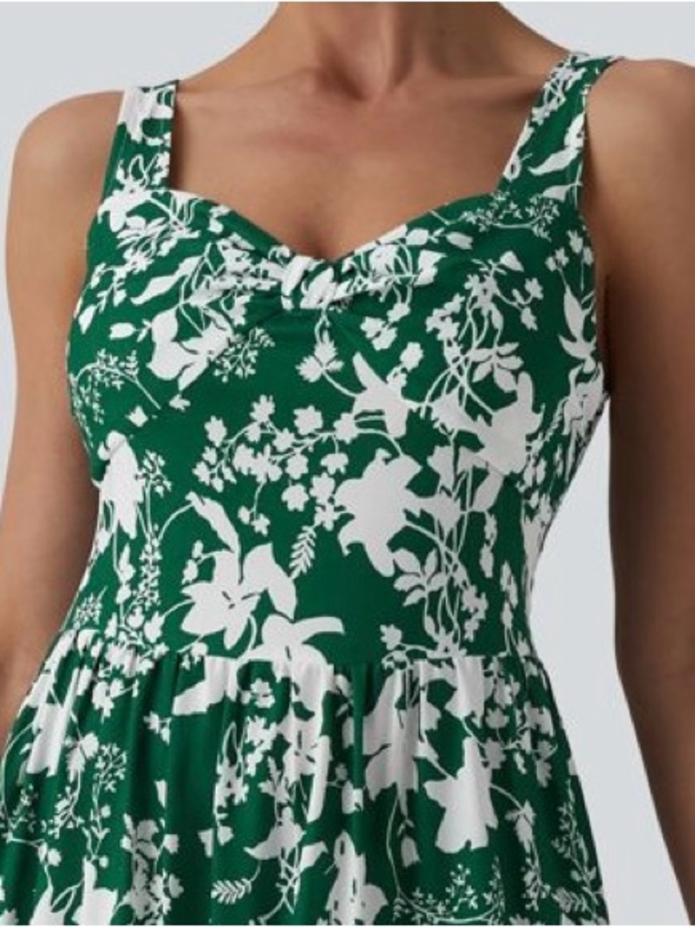 Halara NWT Green & White Floral Tiered Sundress - Picture 7 of 9